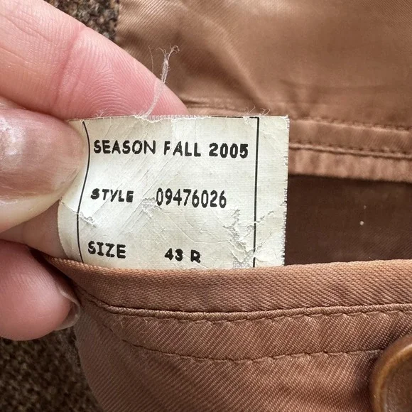 Vintage Brooks Brothers Sport Coat Mens 43R Brown Harris Tweed Herringbone Italy